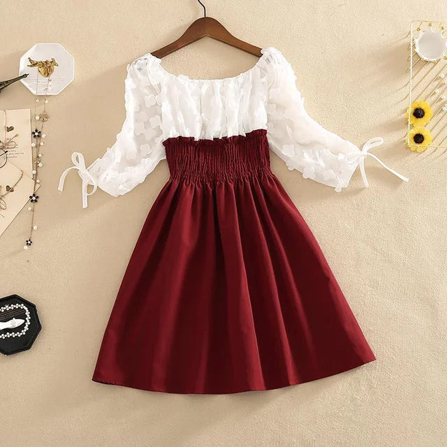 Angelique Elastische Hoge Taille Chiffon Jurken Voor Vrouwen Zomer