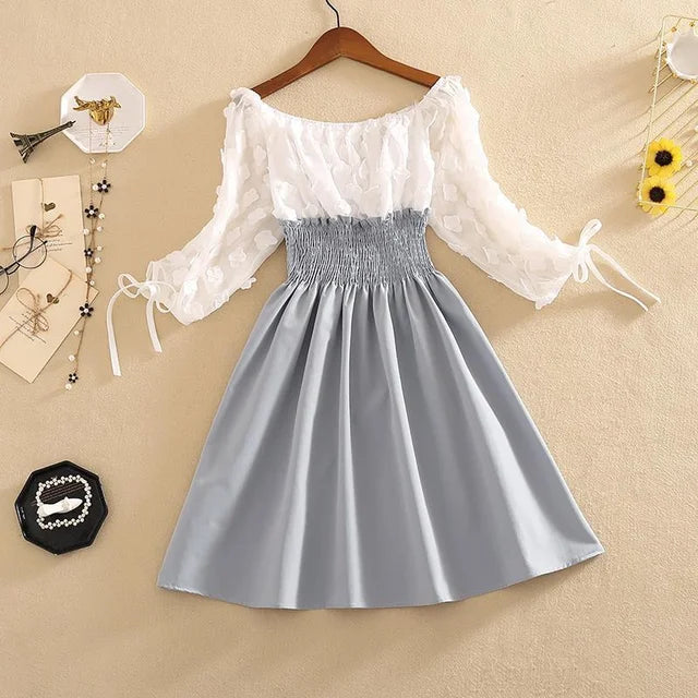 Angelique Elastische Hoge Taille Chiffon Jurken Voor Vrouwen Zomer