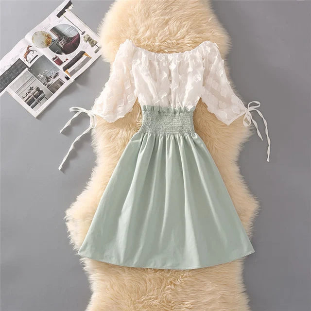 Angelique Elastische Hoge Taille Chiffon Jurken Voor Vrouwen Zomer