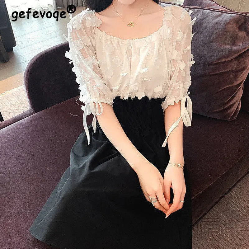 Angelique Elastische Hoge Taille Chiffon Jurken Voor Vrouwen Zomer