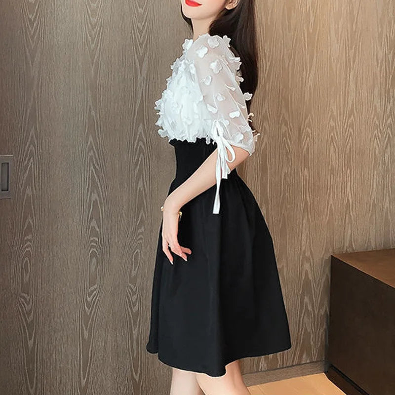 Angelique Elastische Hoge Taille Chiffon Jurken Voor Vrouwen Zomer