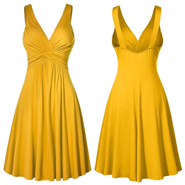 Elegante Plus Size V-hals Baljurk voor Vrouwen 2024