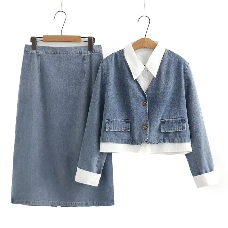 ModeGlamour Plus Size Denim Set