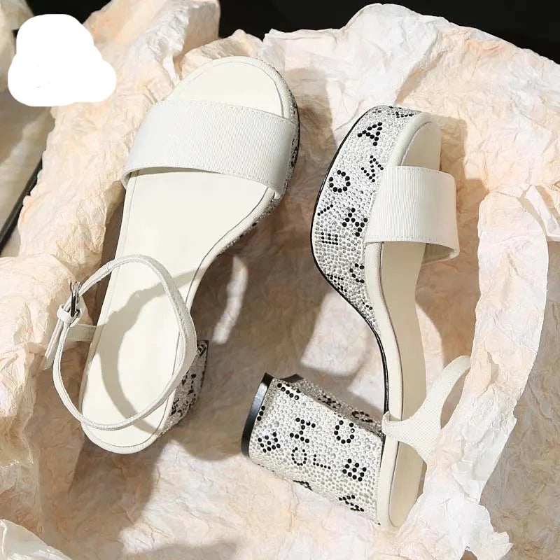 Shimmering Sun Summer High-Heeled Sandals