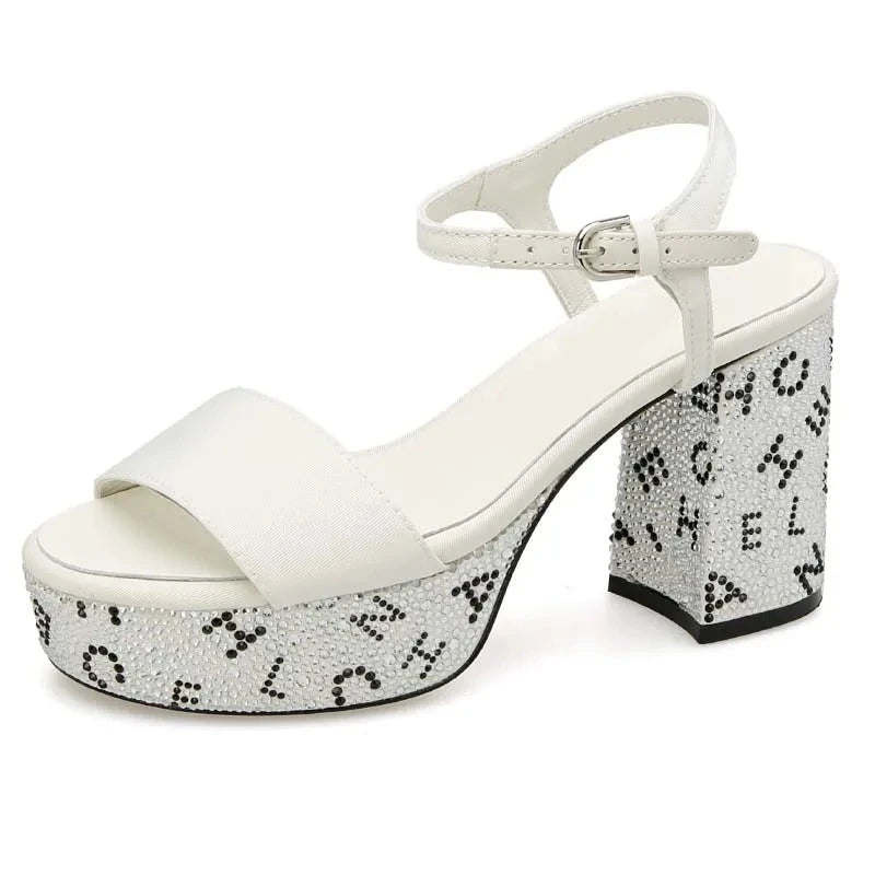 Shimmering Sun Summer High-Heeled Sandals