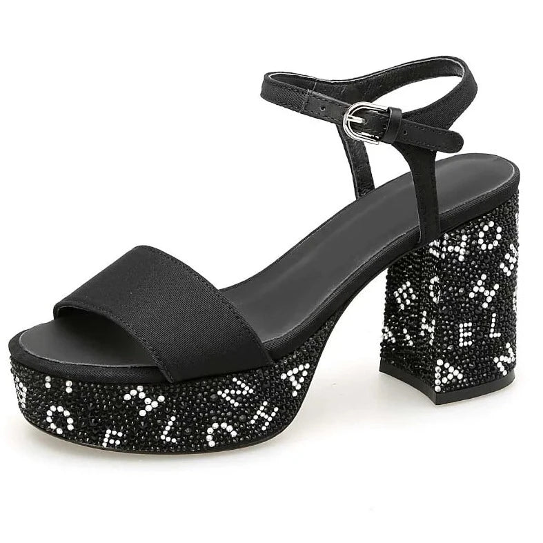 Shimmering Sun Summer High-Heeled Sandals