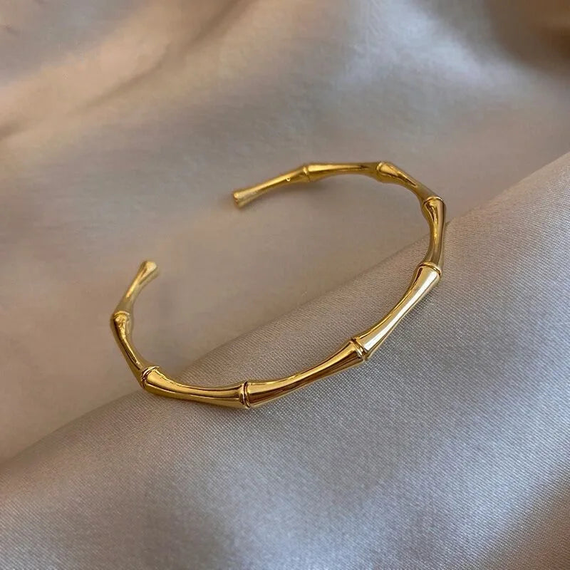 TrendTrots Golden Bamboo Bracelet
