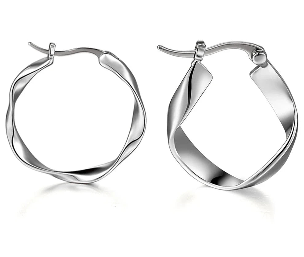 Glanzend Koperen Titanen Lus Oorbellen voor Vrouwen