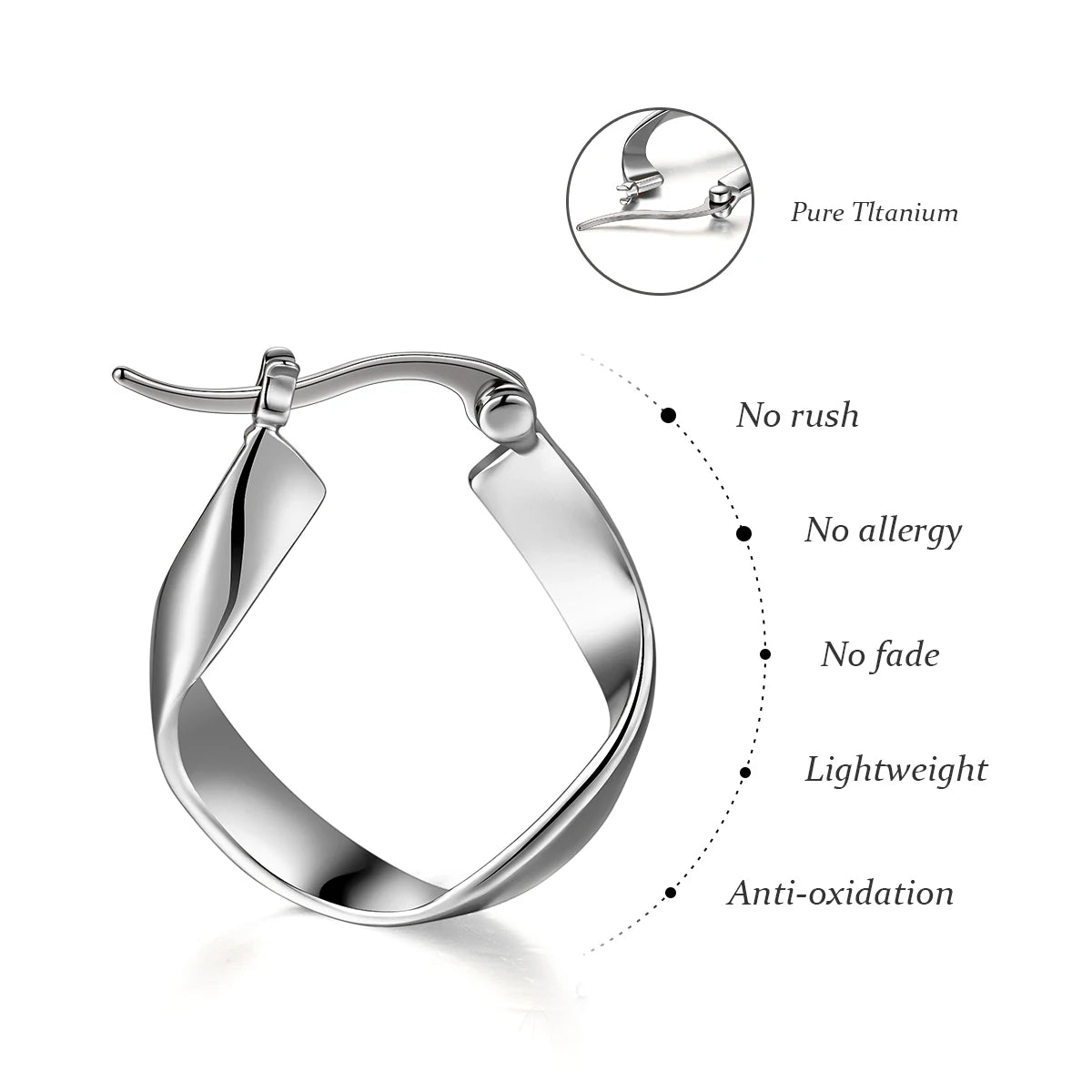 Glanzend Koperen Titanen Lus Oorbellen voor Vrouwen