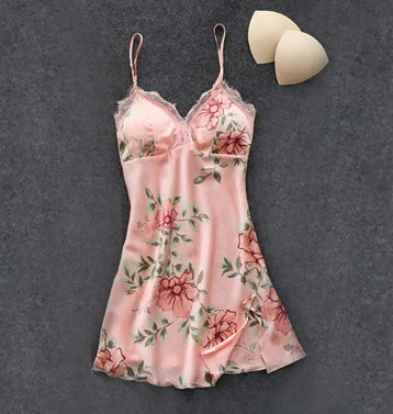 Serenity Luxe Satijnen Bloemenprint Slaapset