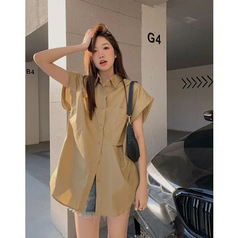 Luxe Losse Korte Mouw Blouse
