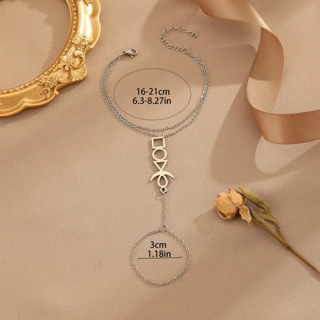 LuxeVrouw Female Geometric Diamond Hand Chain