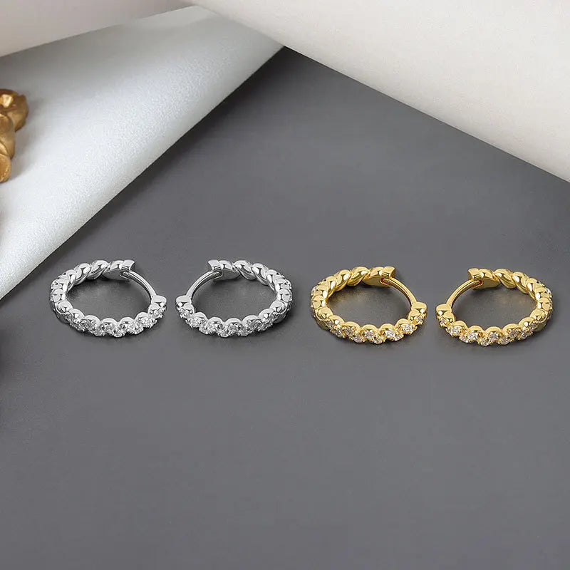 Celestia Zilveren Geometrische Zirkoon Oorstekers