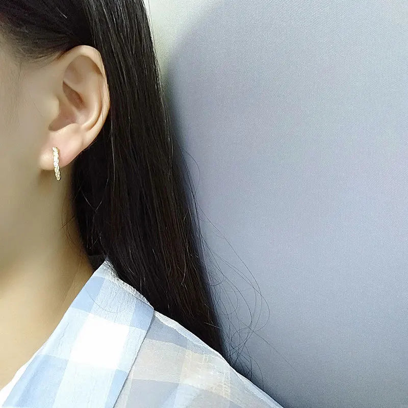 Celestia Zilveren Geometrische Zirkoon Oorstekers