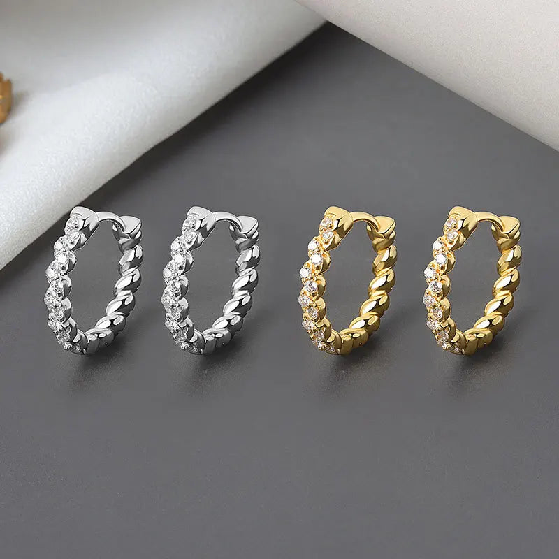 Celestia Zilveren Geometrische Zirkoon Oorstekers