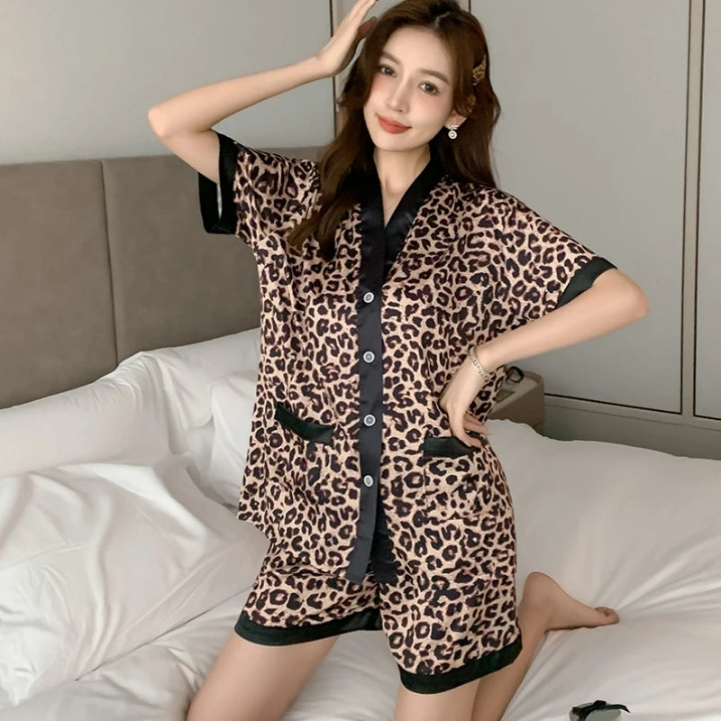Estella Luxe Luipaard Zomer Pyjama Set