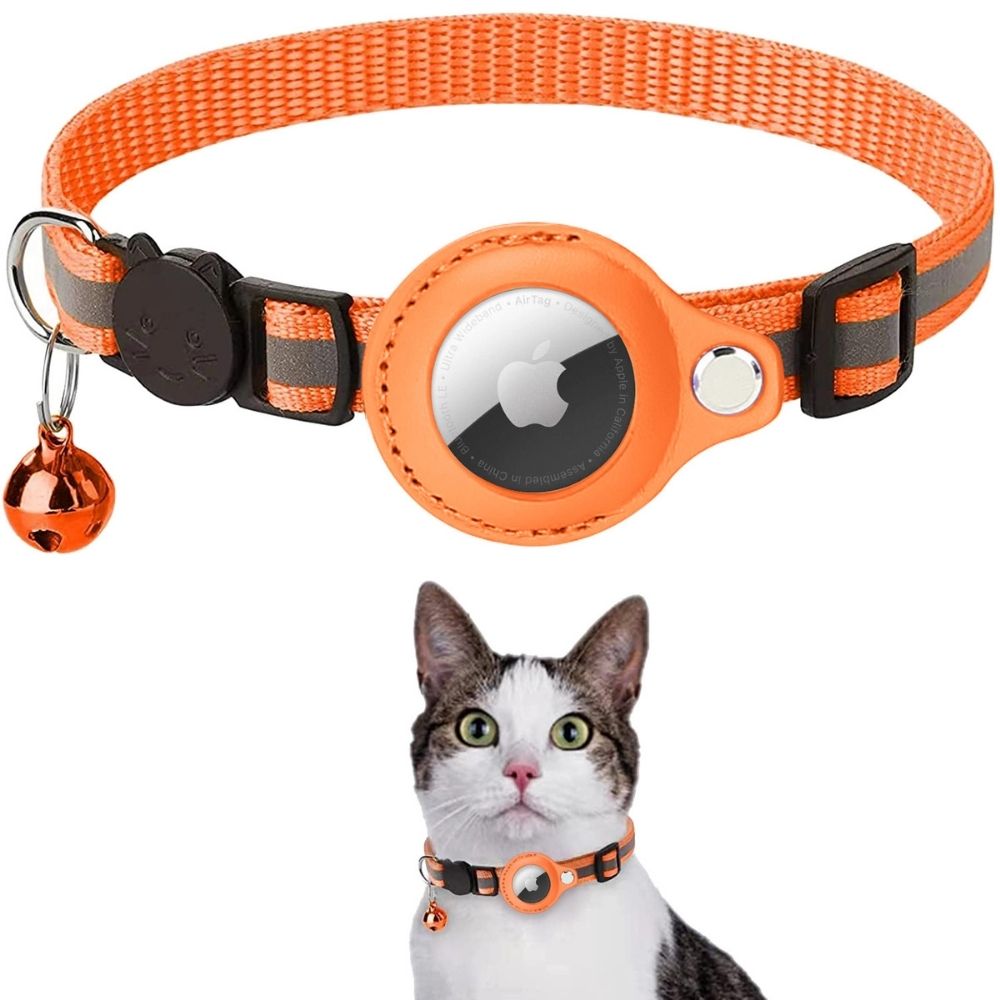 Reflecterende GPS Kattenhalsband met Veiligheidsontgrendeling en Bel