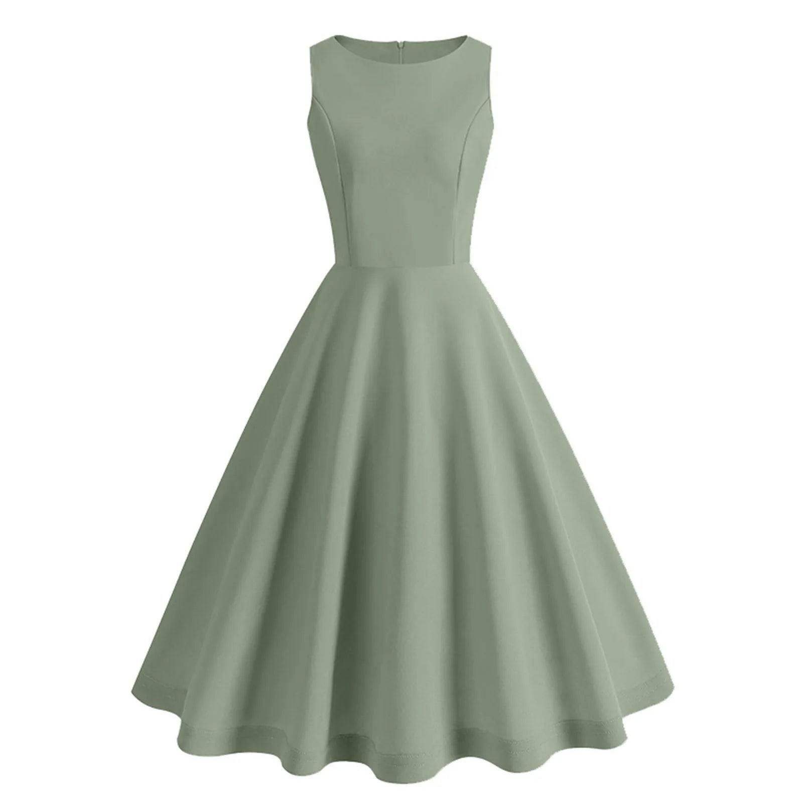 Bella Retro Roze Swing Midi-Jurk