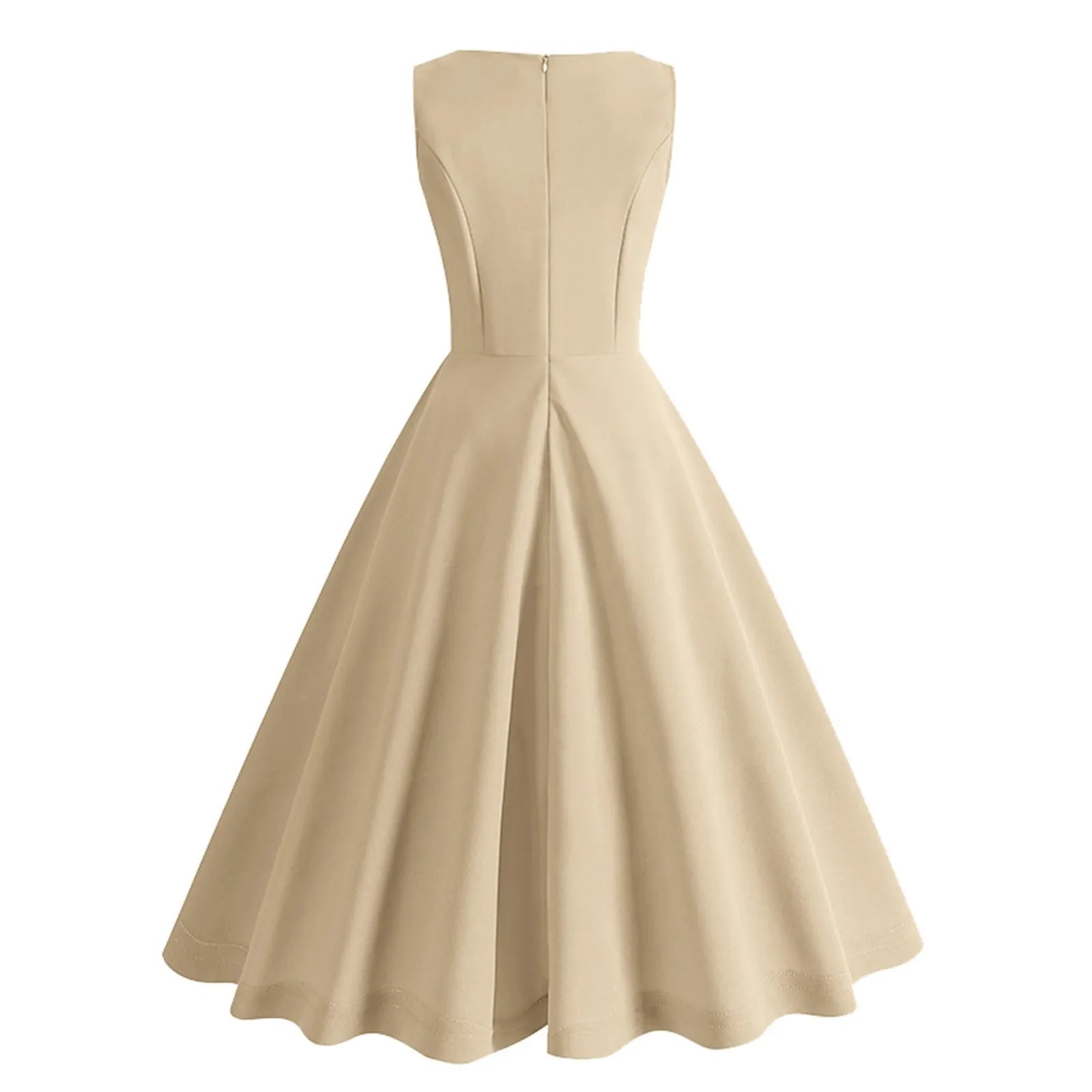 Bella Retro Roze Swing Midi-Jurk