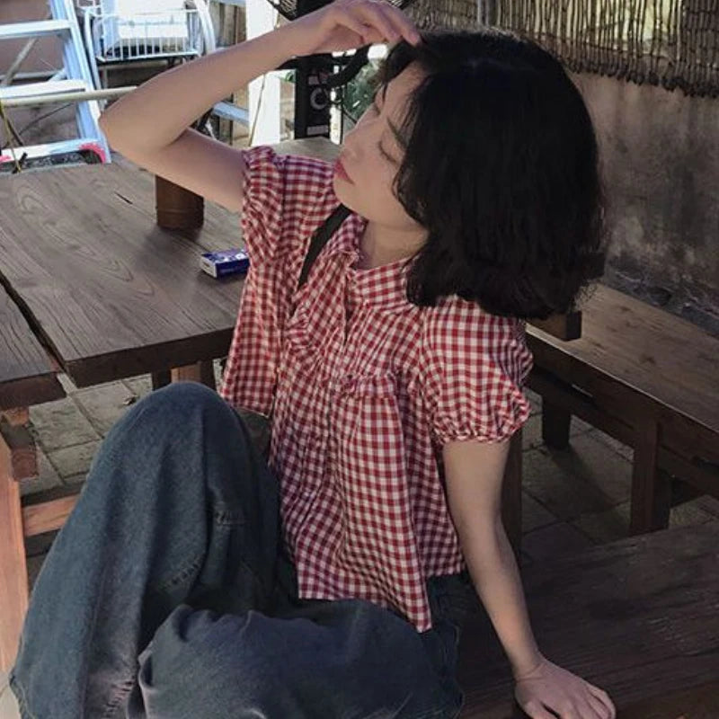 Camicia vintage a quadri rossi di Harper's