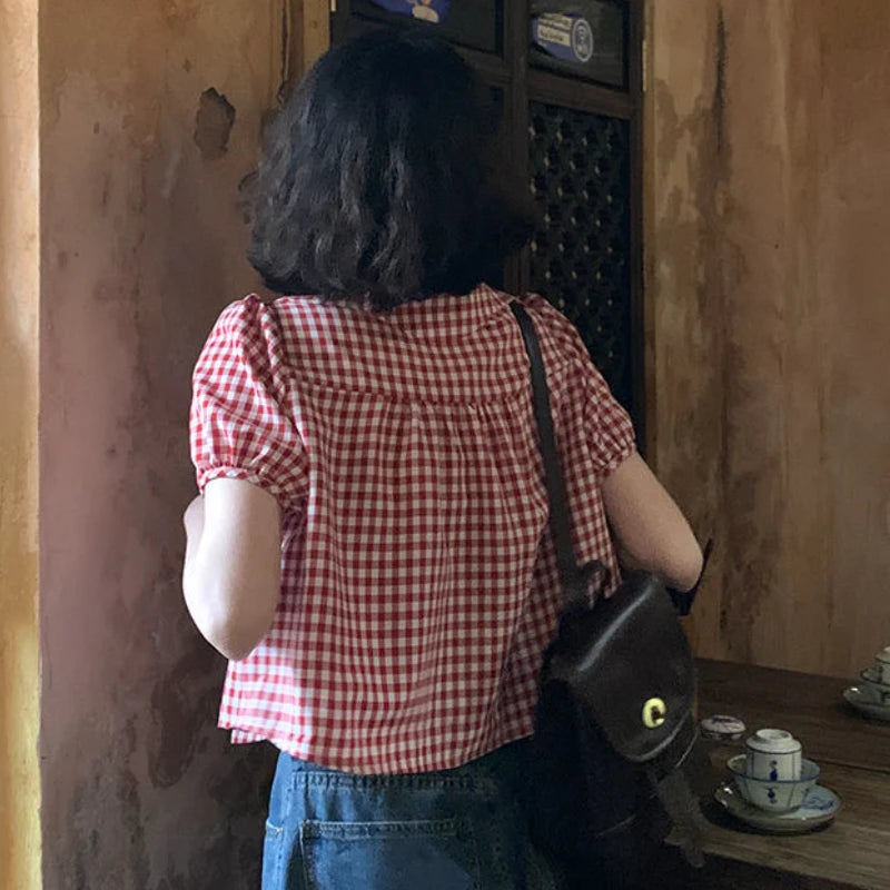 Camicia vintage a quadri rossi di Harper's