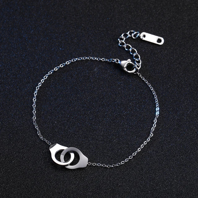 Urban Charms Stalen Armband met Handboei-hanger