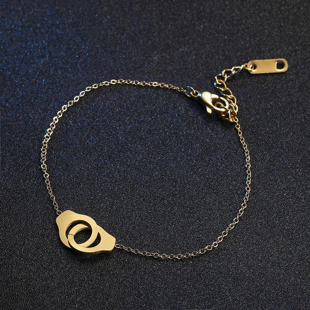 Urban Charms Stalen Armband met Handboei-hanger