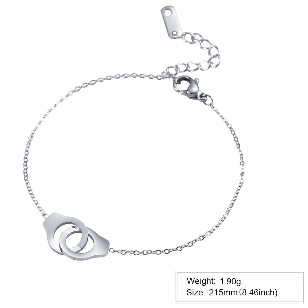 Urban Charms Stalen Armband met Handboei-hanger