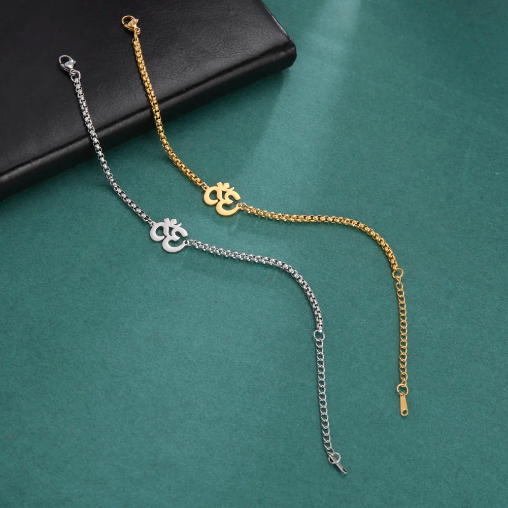 Spirituele Roestvrijstalen Armband met Hindoestaans Symboolhanger - Zenspiratie