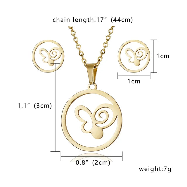 Set di gioielli Farfalla Mistica per donne incantevoli