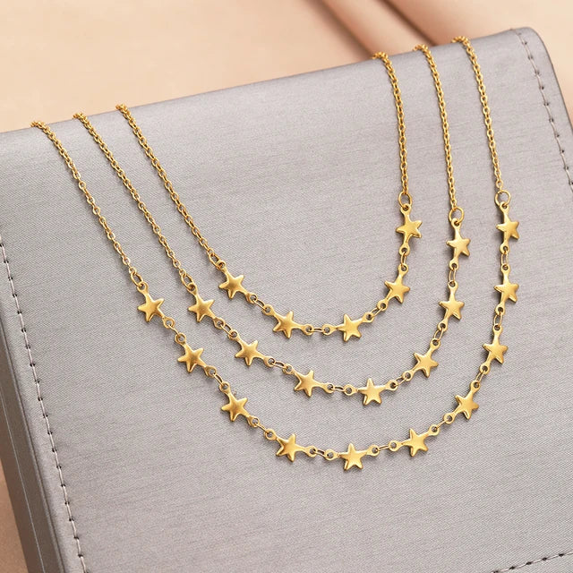 Shiny Starry Sky Stainless Steel Necklace