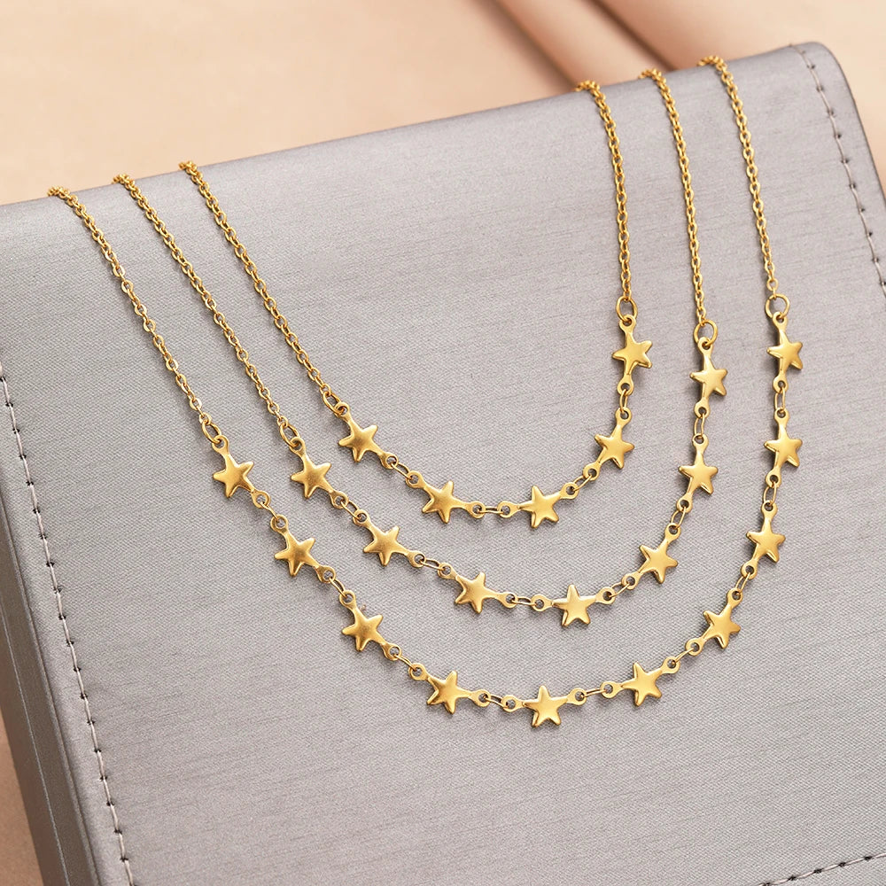 Shiny Starry Sky Stainless Steel Necklace