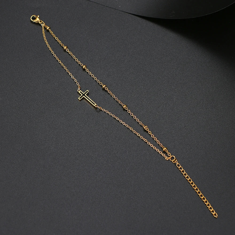 ZRvs Kreuzstil doppellagige Armbänder