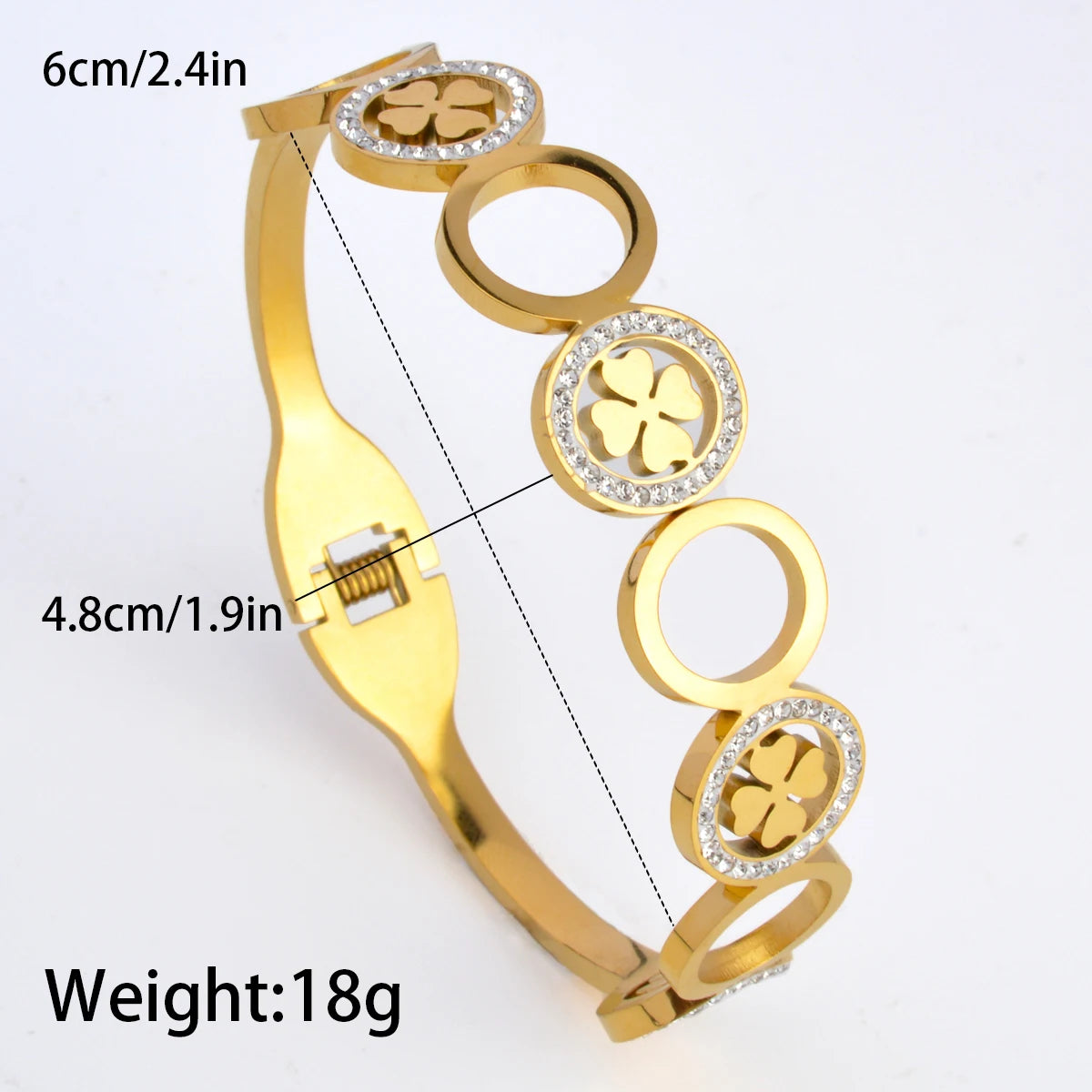 SparkleLux Bracciale da Polso in Acciaio Inossidabile con Chiusura in Zircone