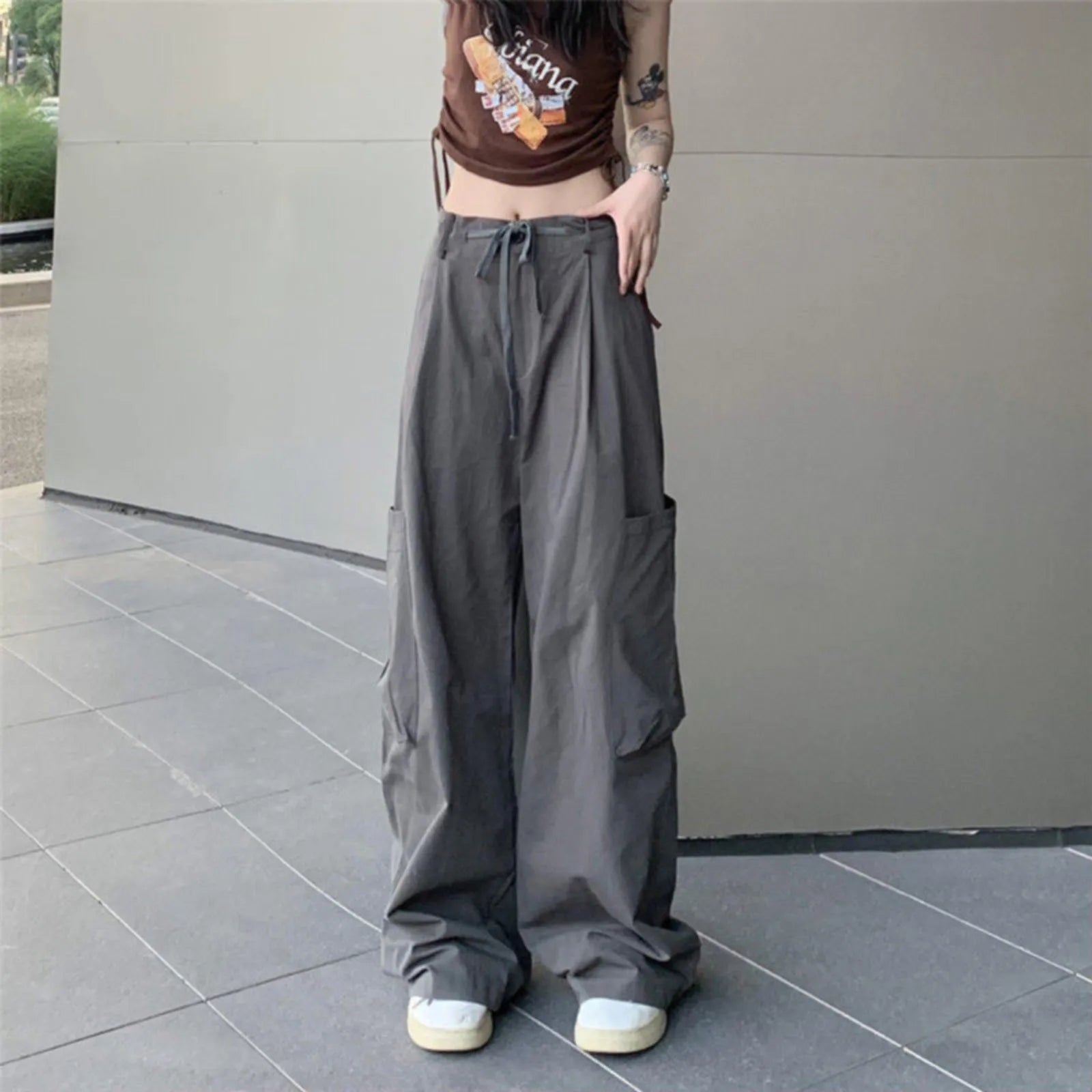 VivaChic Casual White Cargo Pants