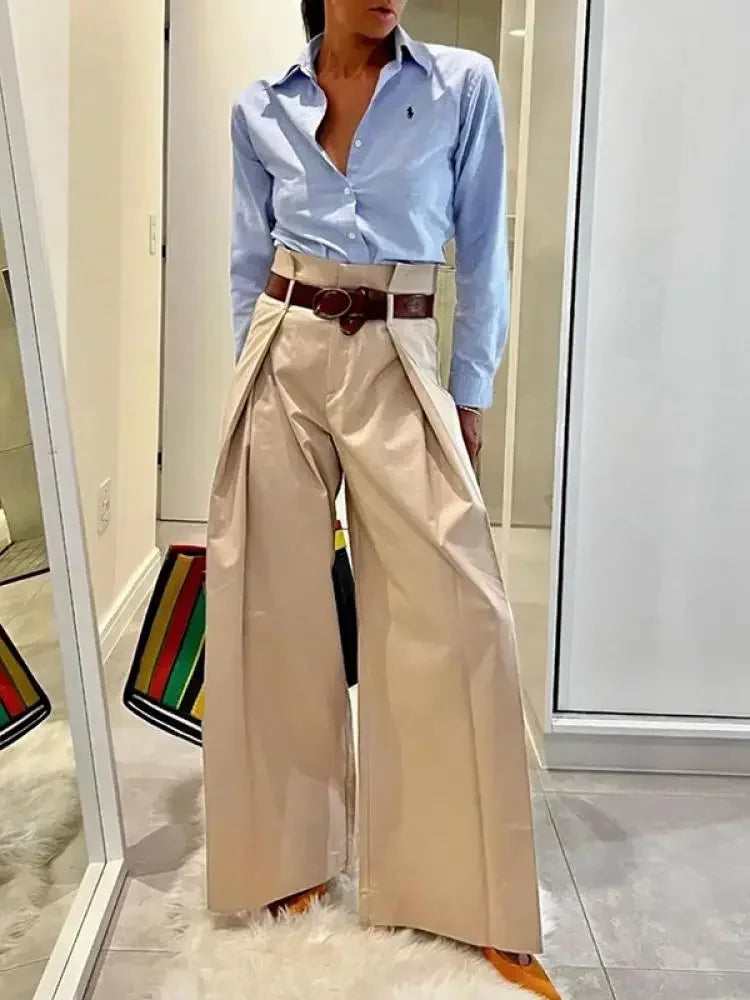 Nuremberg | Women's Oversized Suit Pants | Apricot