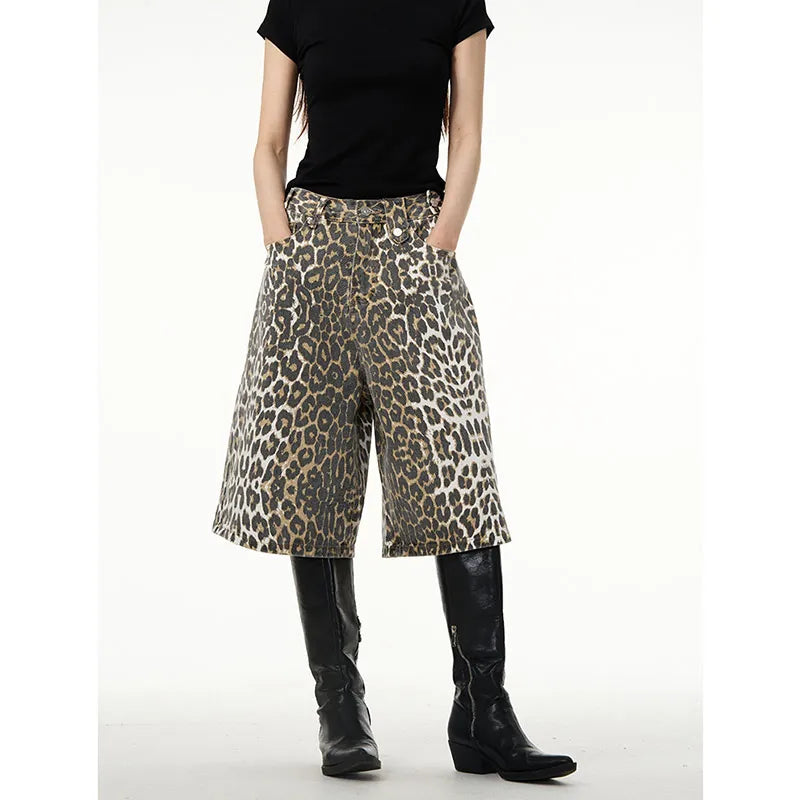 Chic Animal Print Overalls for Women