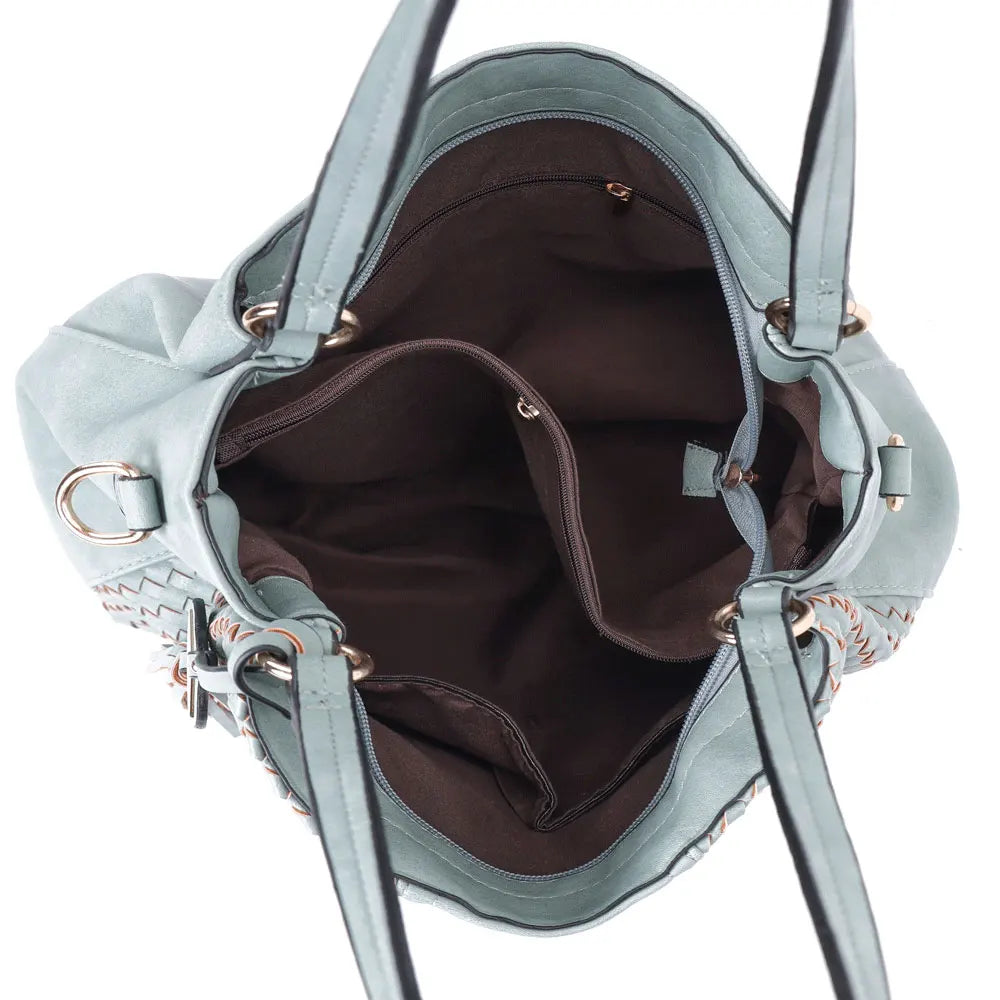 BellaViva bolsa de compras de PU tejida