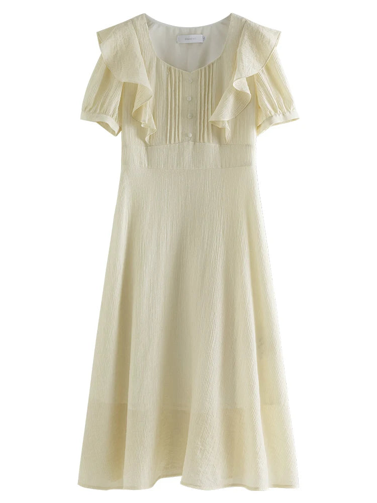Ziqiao Elegante Vestito con Volant