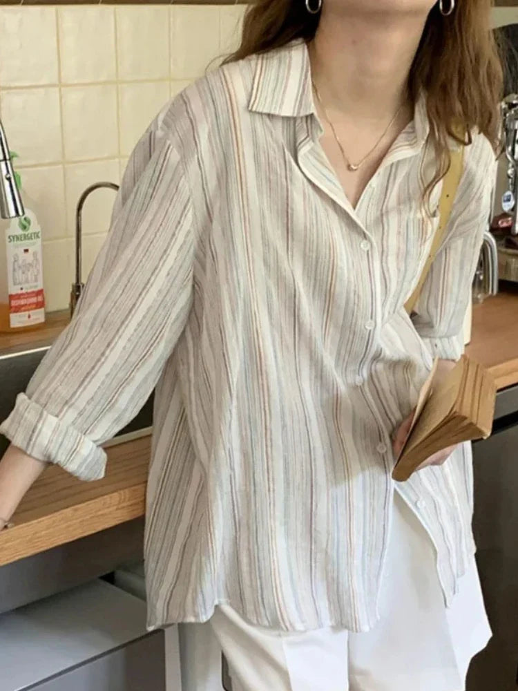 Leana | Oversized Striped Shirt With Long Sleeves