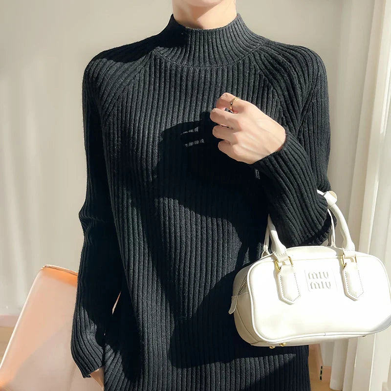 Rania | Maglione a collo alto grande con maniche lunghe
