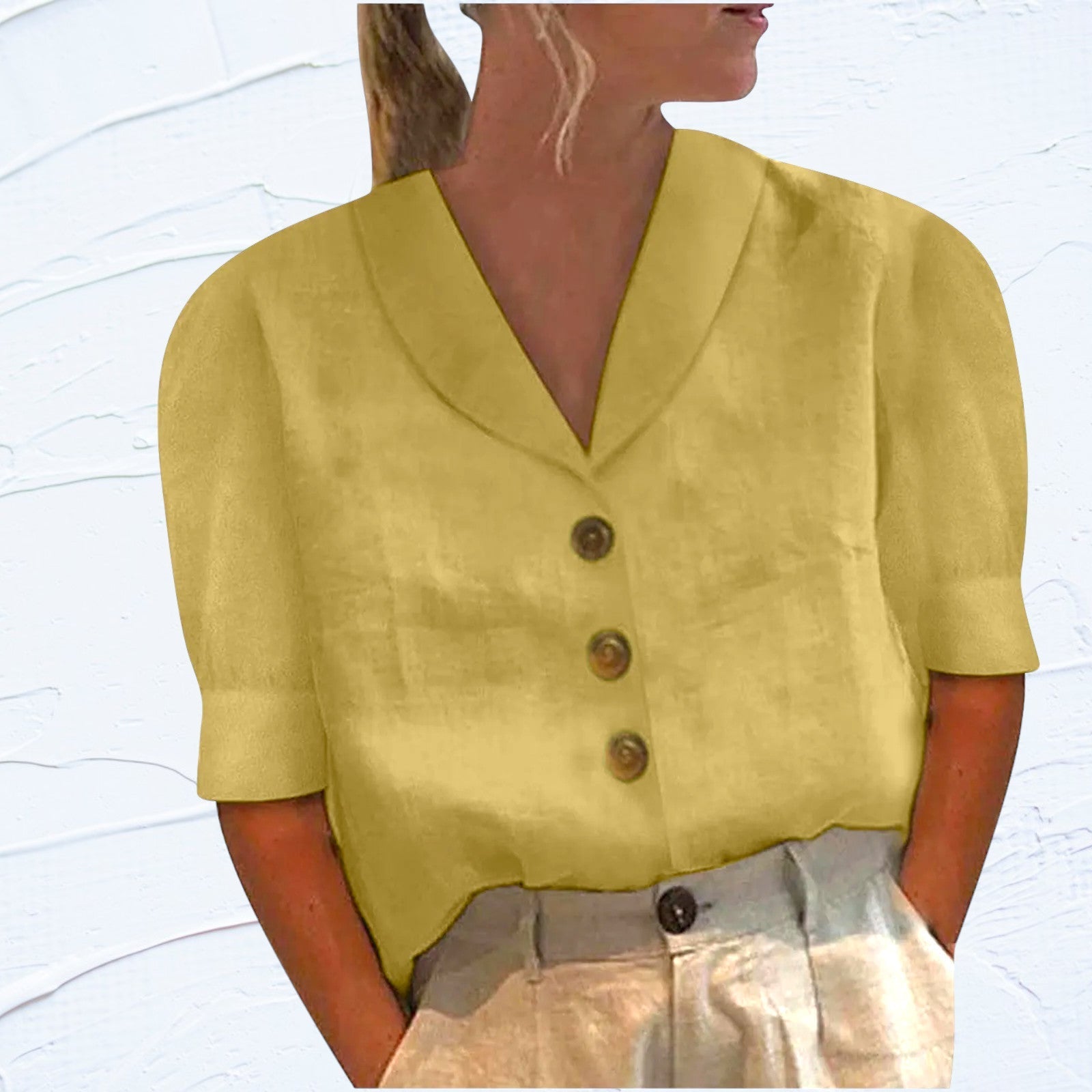 Sun fabric Cotton-Linen Shirt