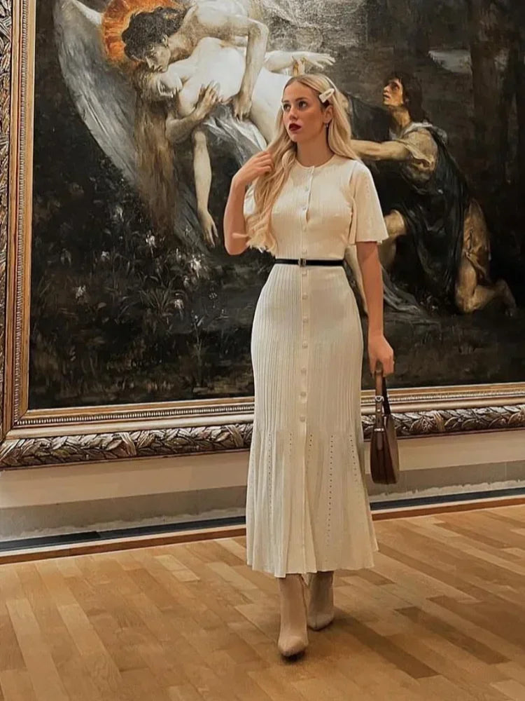 ChicFemme Élégante Robe Unie