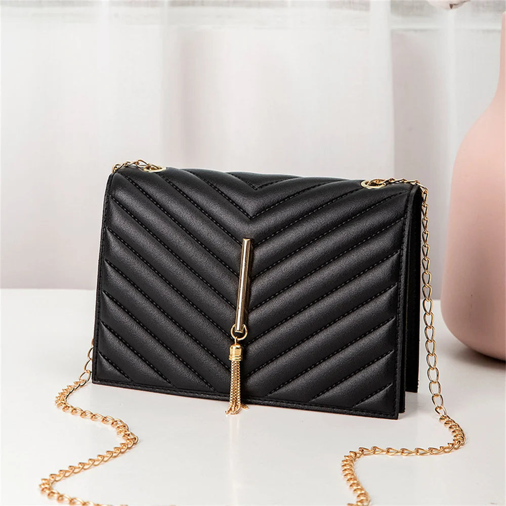ChiqueGlam Mini Borsa con Frange e Patta