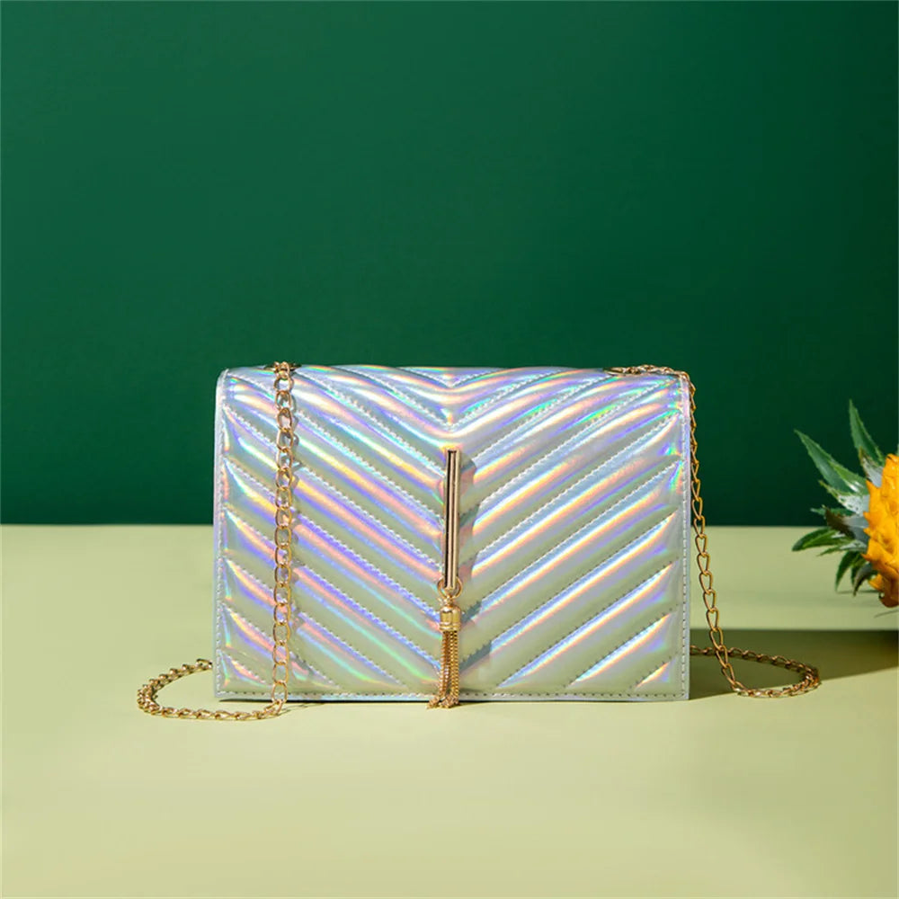 ChiqueGlam Mini Borsa con Frange e Patta