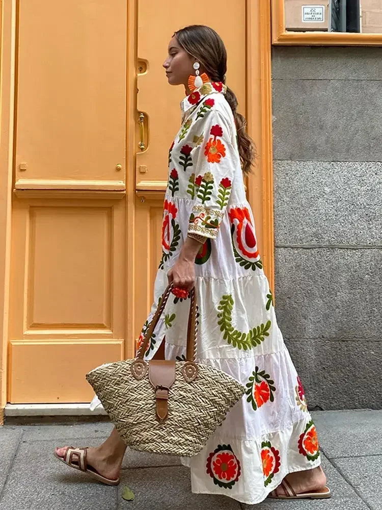 Robe patchwork estivale chic de vacances