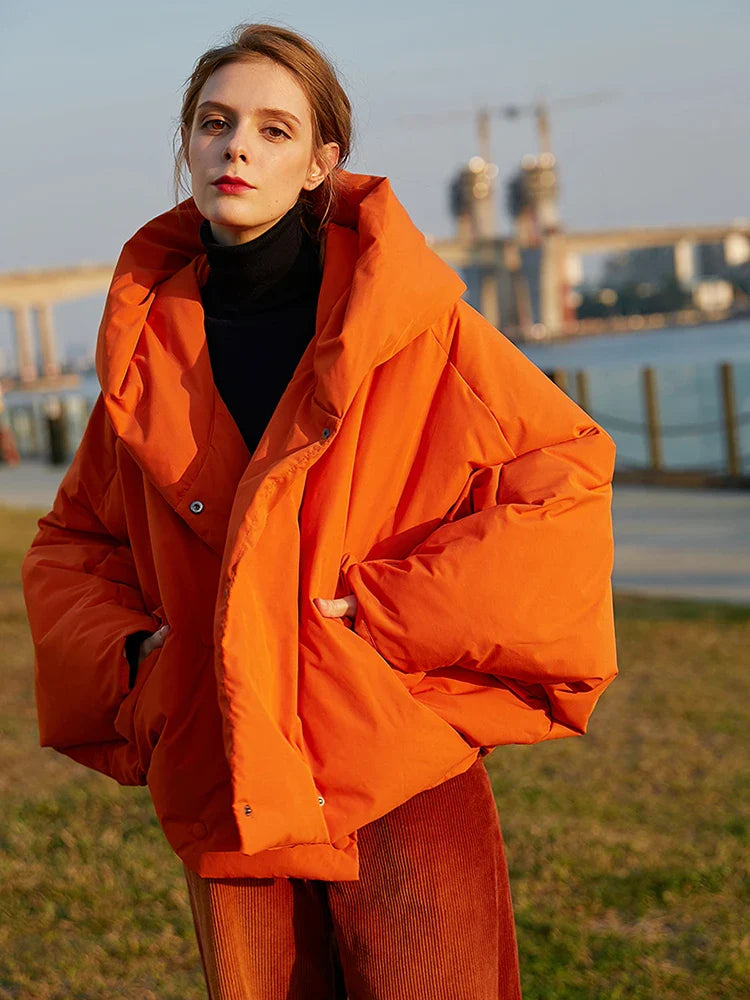 Nova | Warm winter parka for women | Orange