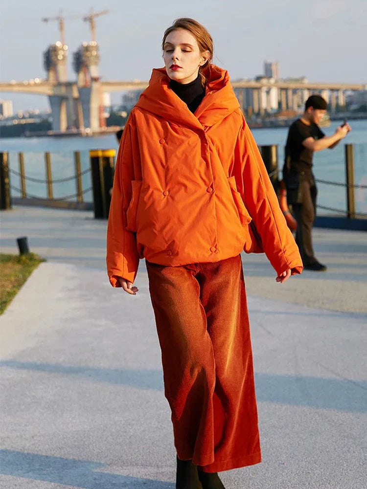 Nova | Warm winter parka for women | Orange