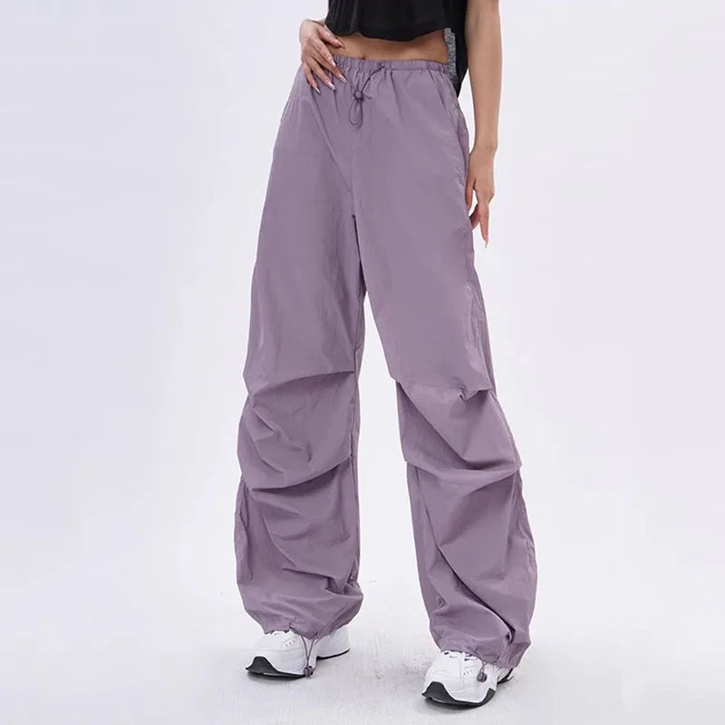 Lenzburg | Pantaloni Paracadute Oversize da Donna | Nero
