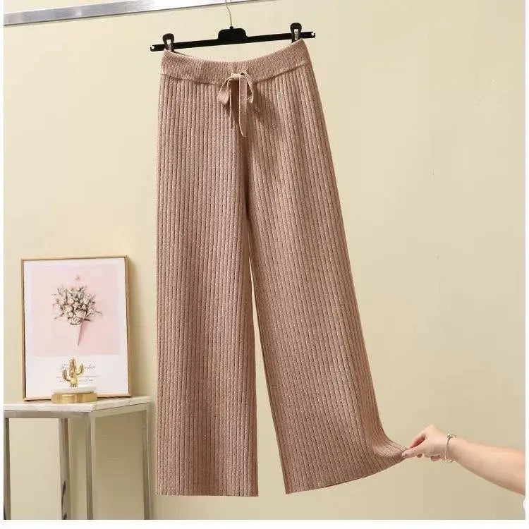 Frankfurt | Dames Oversized Gebreide Broek | Zwart